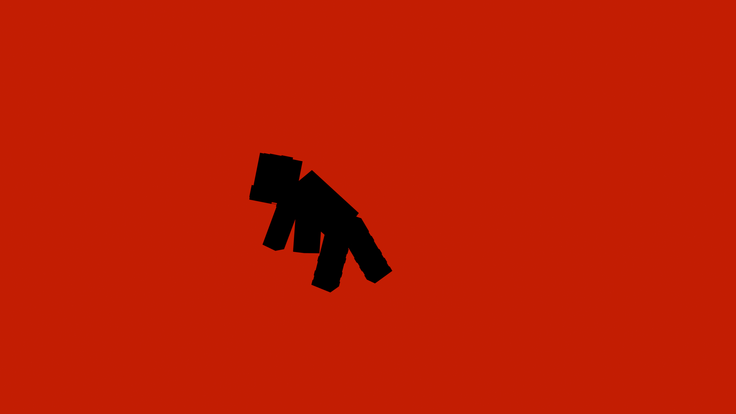 Yannosay Minecraft Skin in purely black, behind it is full red